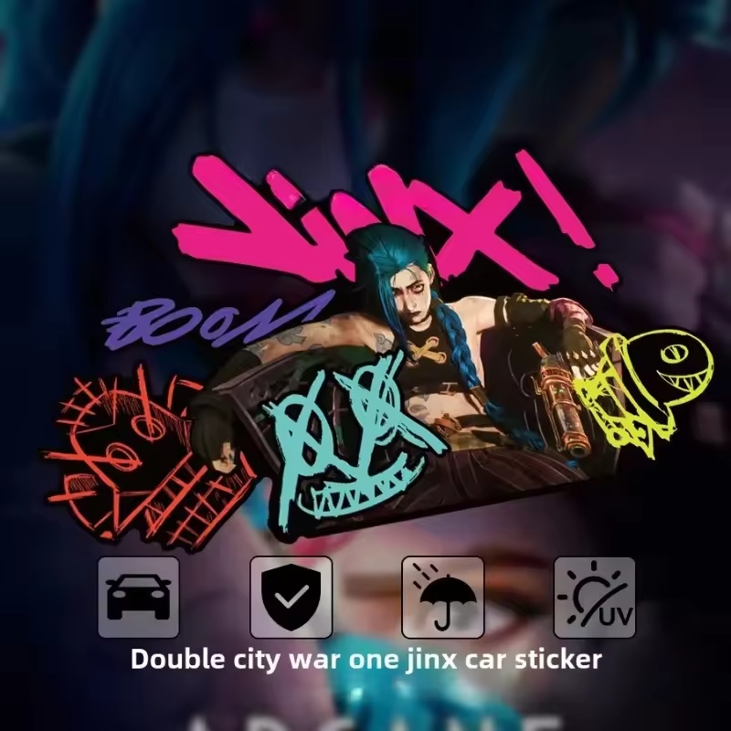Car Accessories Quotes - Светоотражающая наклейка Arcane Jinx Graffiti для